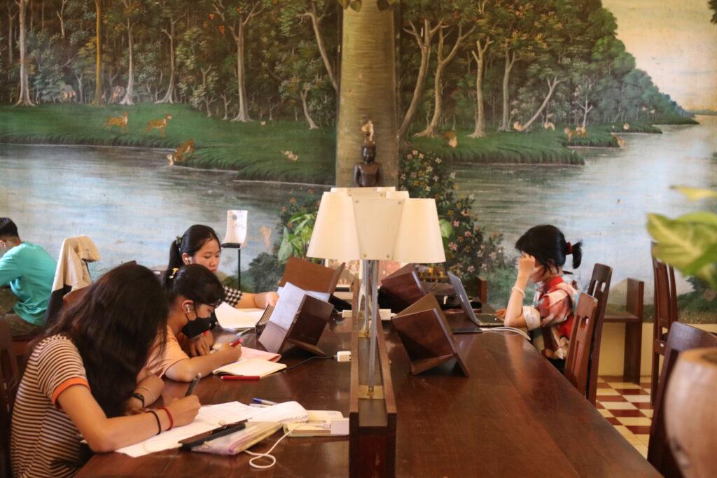 Young people studying